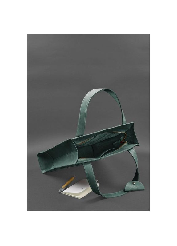 Шкіряна сумка жіноча через плече шоппер Бетсі зелена BlankNote (302009430)