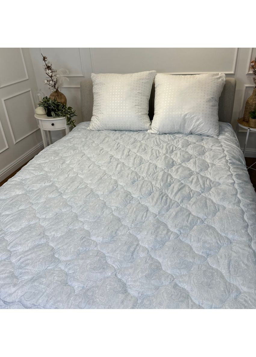 Ковдра полуторна подвійна 4 сезони з холлофайбера 21555 142х210 см блакитна Arda (369014454)