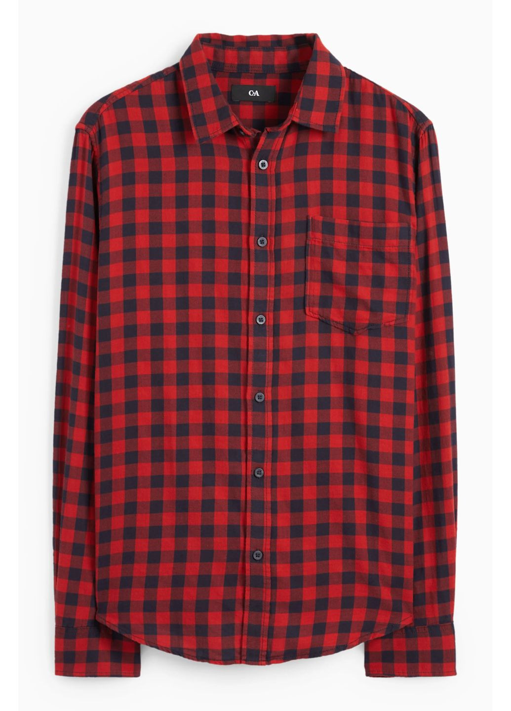 Красная кэжуал рубашка однотонная C&A