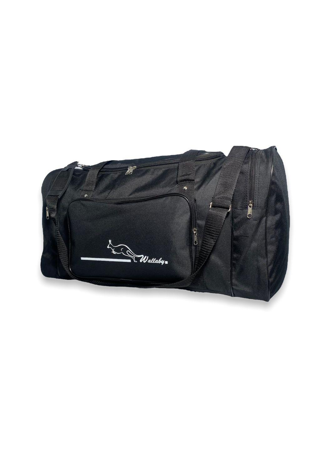 Дорожня сумка 3070 одне відділення бічні кишені вологозахисні властивості розмір: 65*35*30см чорна Wallaby (266911934)