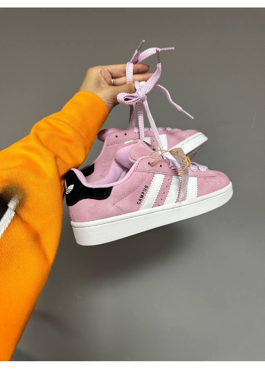 Рожеві Осінні кросівки чоловічі adidas campus pink white адідас кампус No Brand