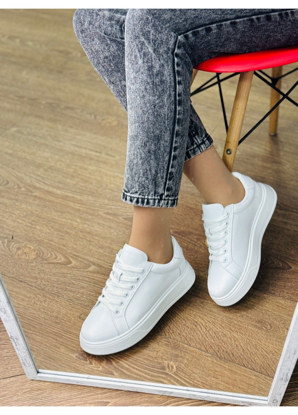 293 Кросівки Шкіряні Білі Hengji білі демісезони (317831804)