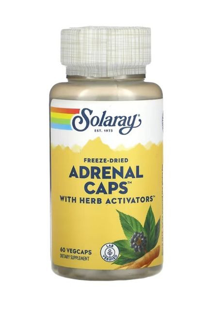 , Adrenal капсули для підтримки надниркової залози, 60 капсул VegCap Solaray (280947013)