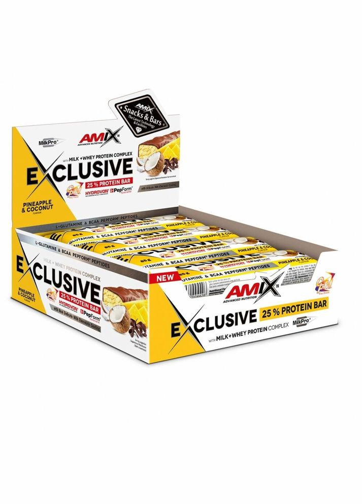 Батончик Exclusive Protein Bar, 12*85 грамм Ананас-кокос Amix Nutrition (324608924)