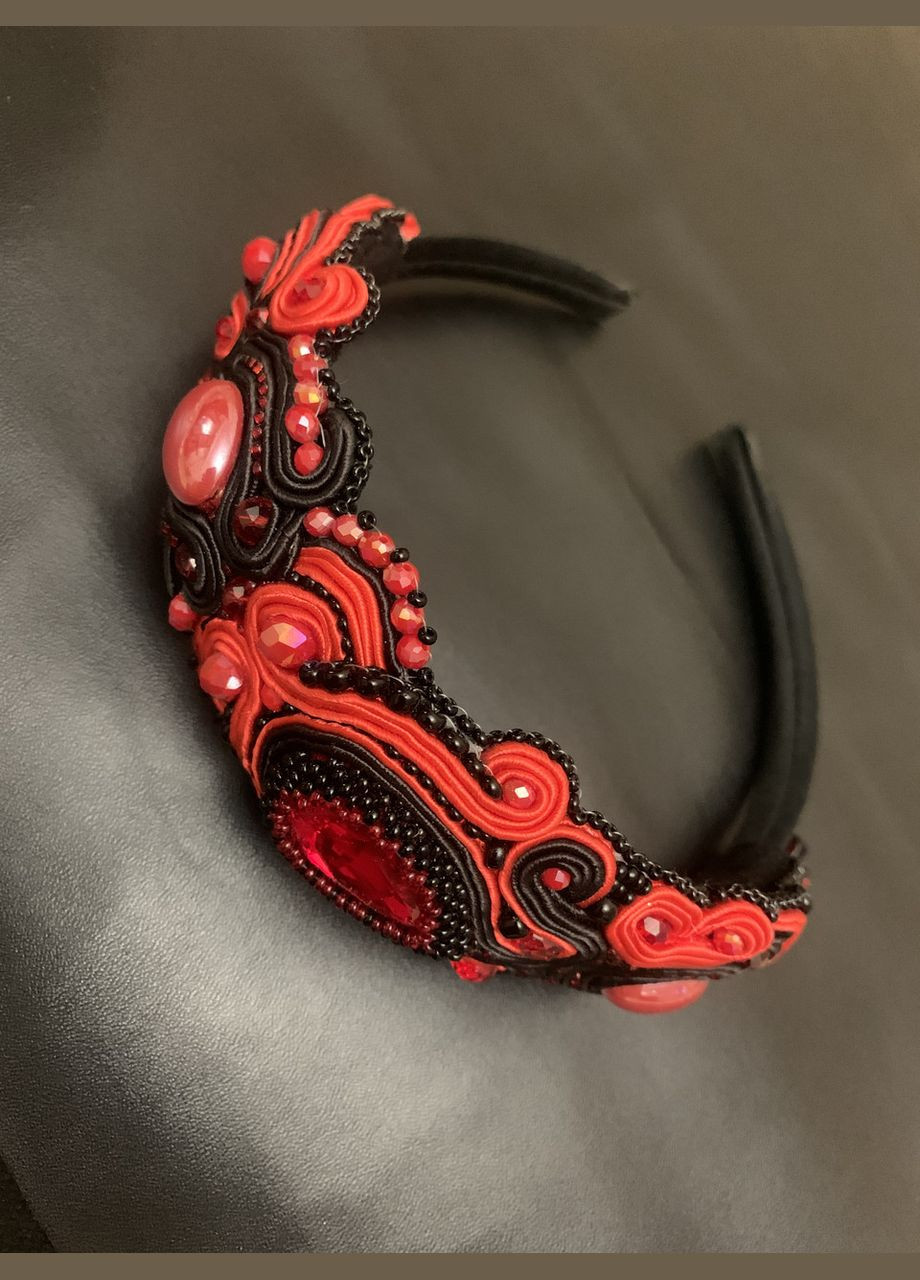 Обруч сутажний червоно чорний No Brand (331288543)