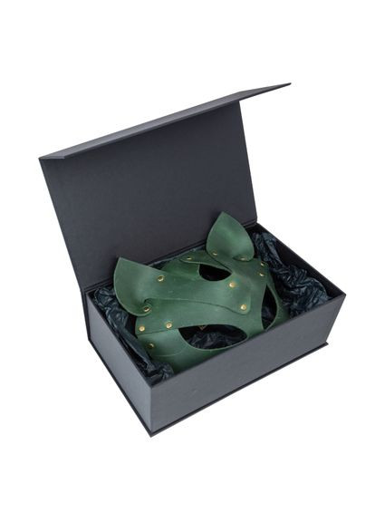 Премиум маска кошечки, натуральная кожа, зеленая, подарочная упаковка LOVECRAFT (303884445)