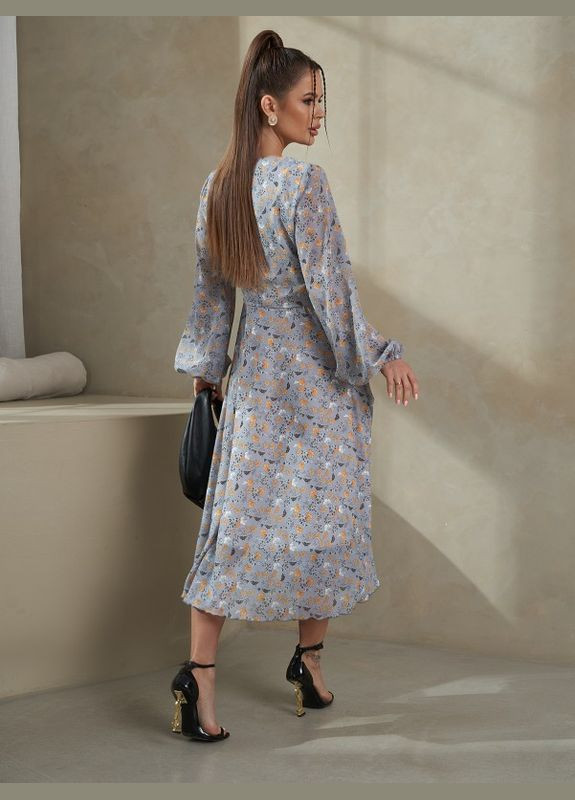 Серое платье 14481 серое ISSA PLUS однотонное