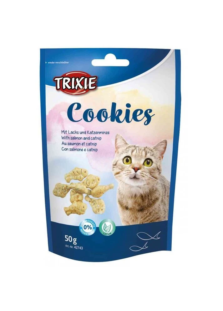 Лакомство Cookies для кошек печенье с лососем и кошачьей мятой 50 г Trixie (376582870)
