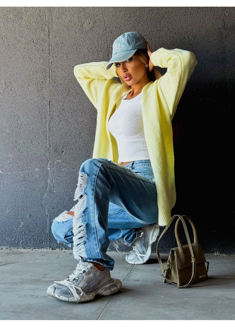 Желтый демисезонный кардиган Vione