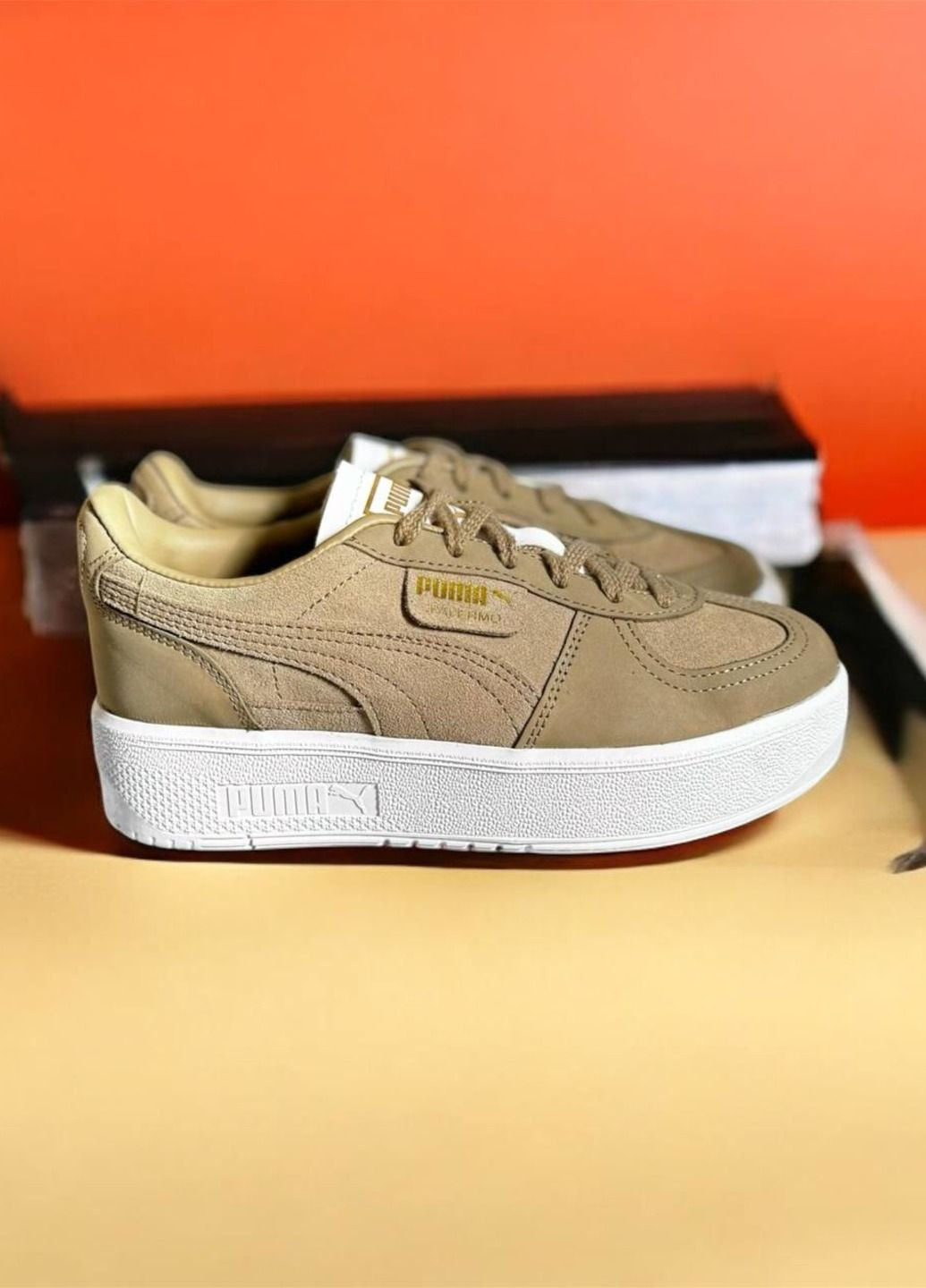 Світло-коричневі всесезонні кросівки Puma Palermo Elevata Mono