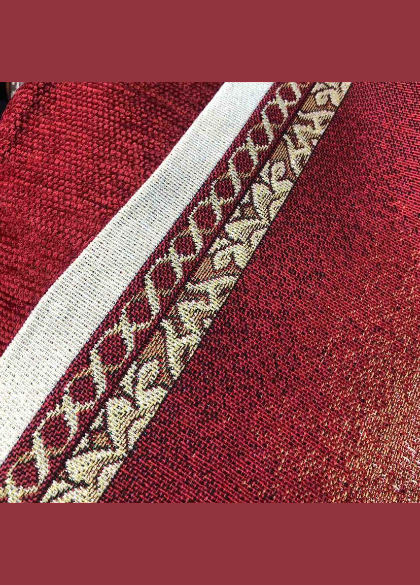 Декоративна гобеленова новорічна наволочка одностороння на диванну подушку з люрексом 45х43 см Веселий Санта Maystat (305390228)