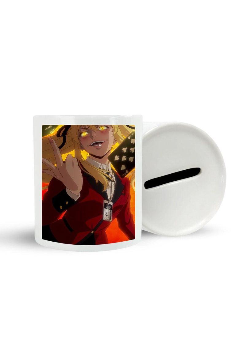 Скарбничка, копілка для грошей Аніме Шалений азарт #0007 біла керамічна No Brand (315046107)