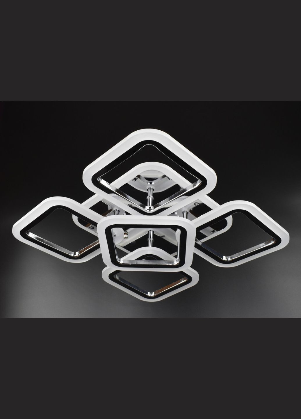 Люстра світлодіодна стельова LED світильник для квартири на стелю лед з пультом 26097 Хром 11х41х55 см. Sunnysky (364759235)