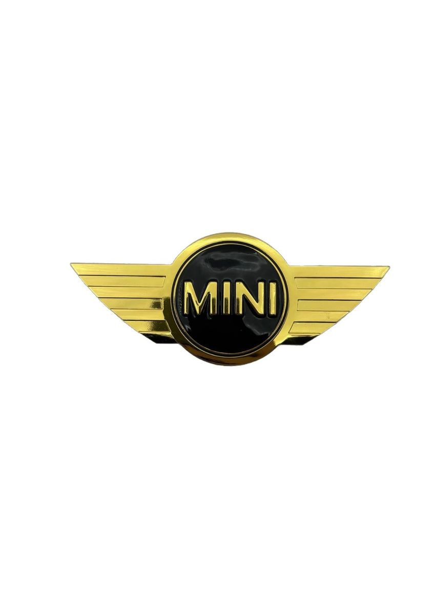 Эмблема передняя, задняя золотая+черный 114x49мм металл (на скотче) Mini (369611901)