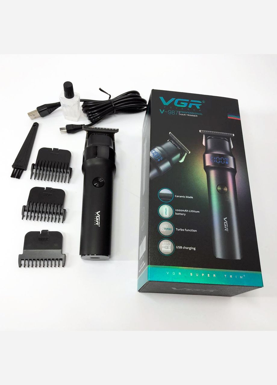 Машинка для стрижки волосся V-987 BLACK, для стрижки посіченого волосся VGR (364664334)