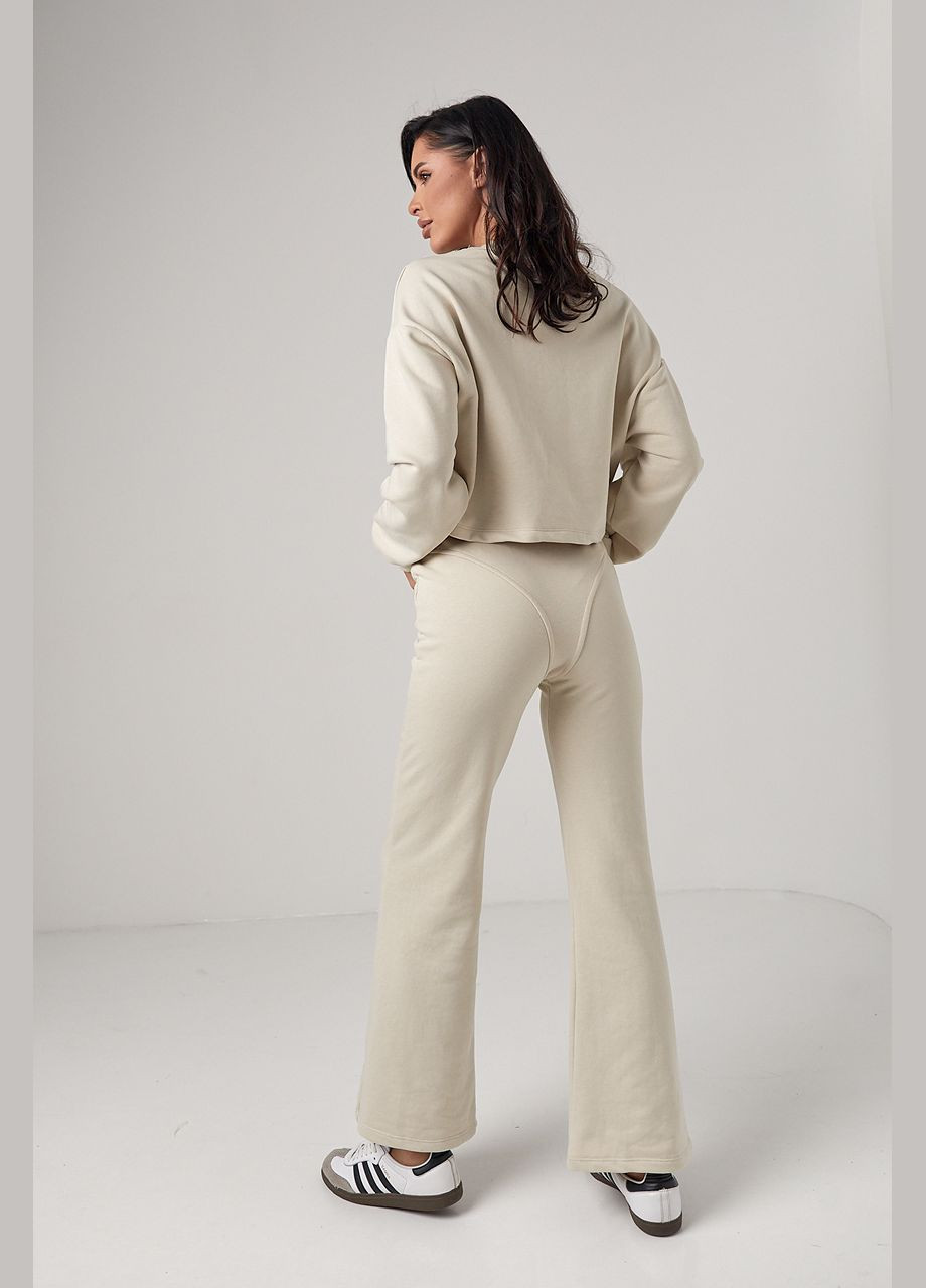 Спортивний костюм женский с акцентными швами - хаки Lurex (300591785)