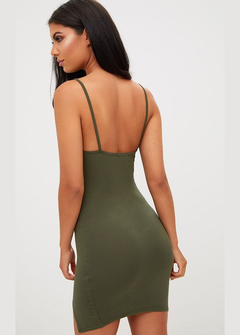 Оливкова (хакі) повсякденний сукня хакі PrettyLittleThing однотонна
