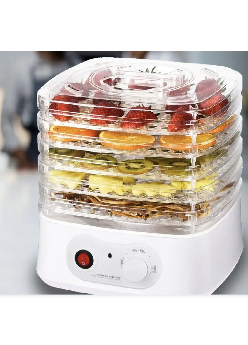 Сушарка для продуктів овочів фруктів грибів трав з вбудованим вентилятором захистом від перегріву 4 піддони 250 Вт (477147-Prob) Unbranded (294908239)