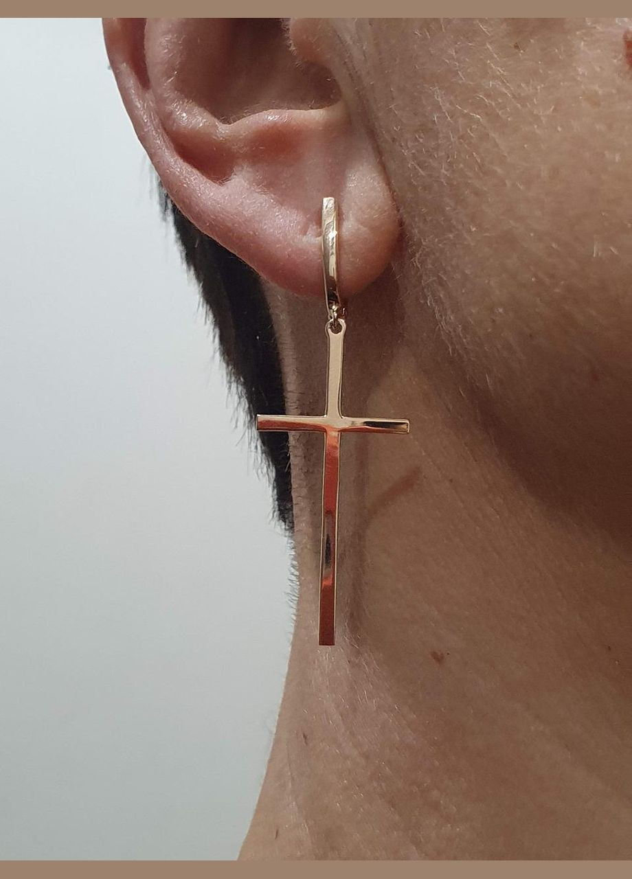 Золота моносережка Хрестик. 231504505.5 Всесвіт (315482810)