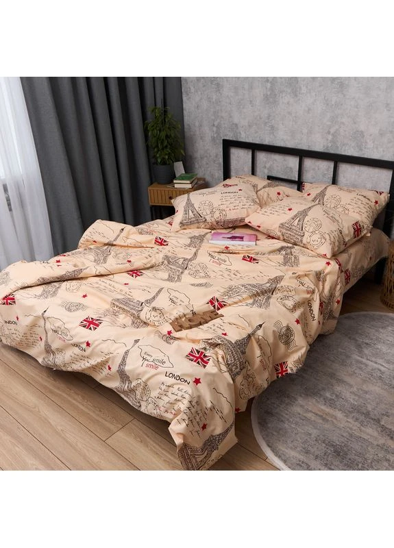 Комплект постільної білизни Бязь Gold Люкс King Size 220x240 наволочки 4х70х70 (MS-820015544) Moon&Star Vintage Paris (400237393)