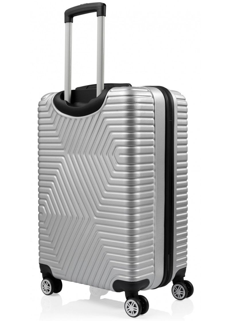 Велика пластикова валіза на колесах 115L Polo срібляста No Brand (361156928)