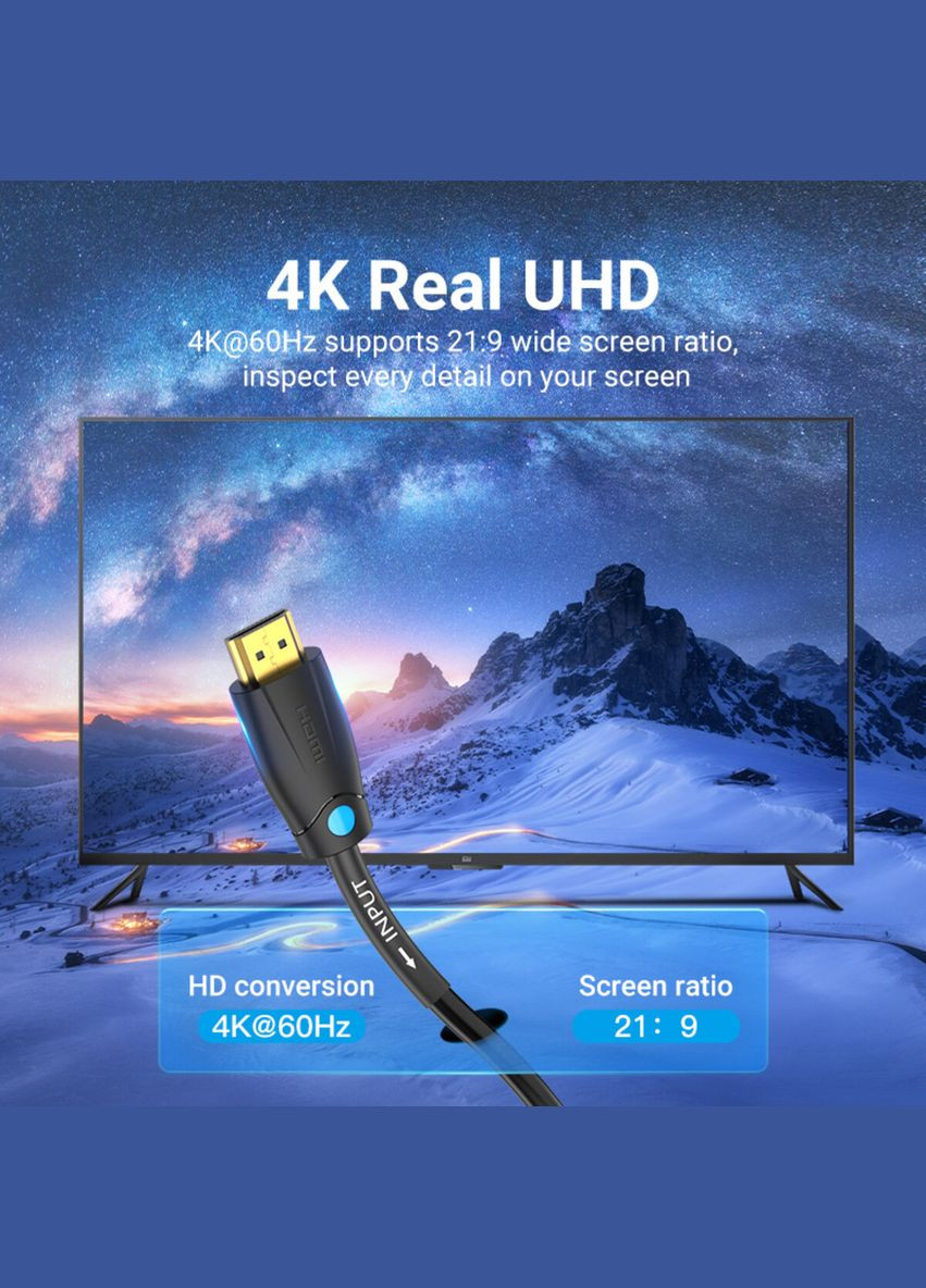 Кабель HDMI Cable 1M Black (AAMBF) Vention for Engineering (325420550)