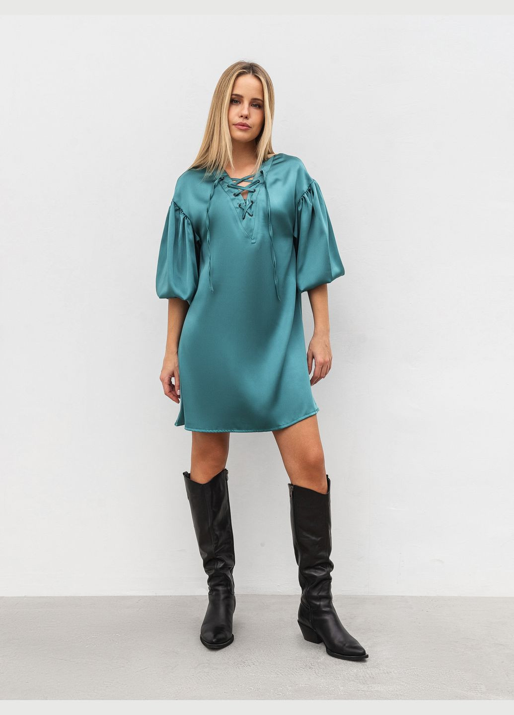 Бірюзова сукня Romashka однотонна