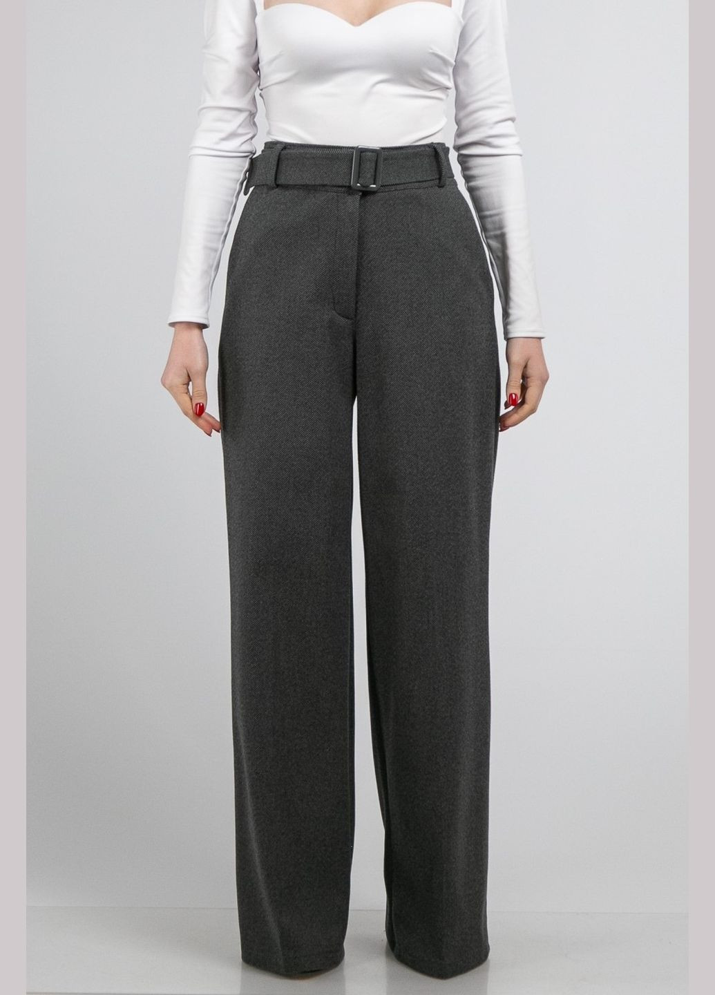 Брюки палаццо діагональка з паском CHICLY (316645203)