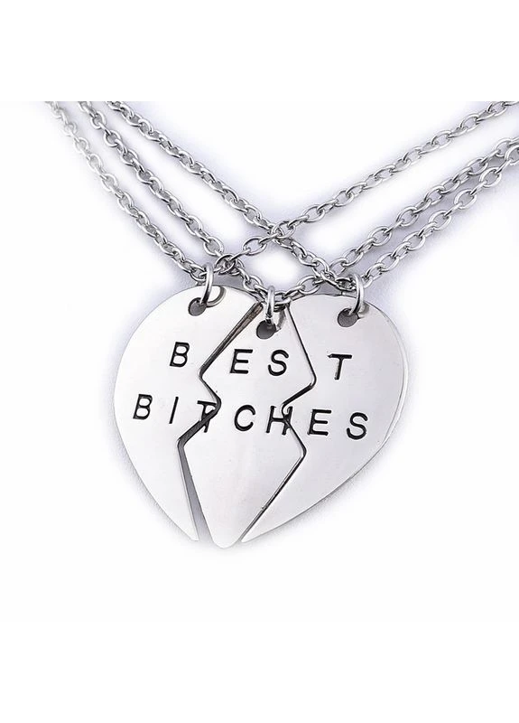 Прикольный подарок для подруг Best Bitches. Тройные кулоны для троих. Подвески для подружек на подарок 8015 No Brand (402248082)