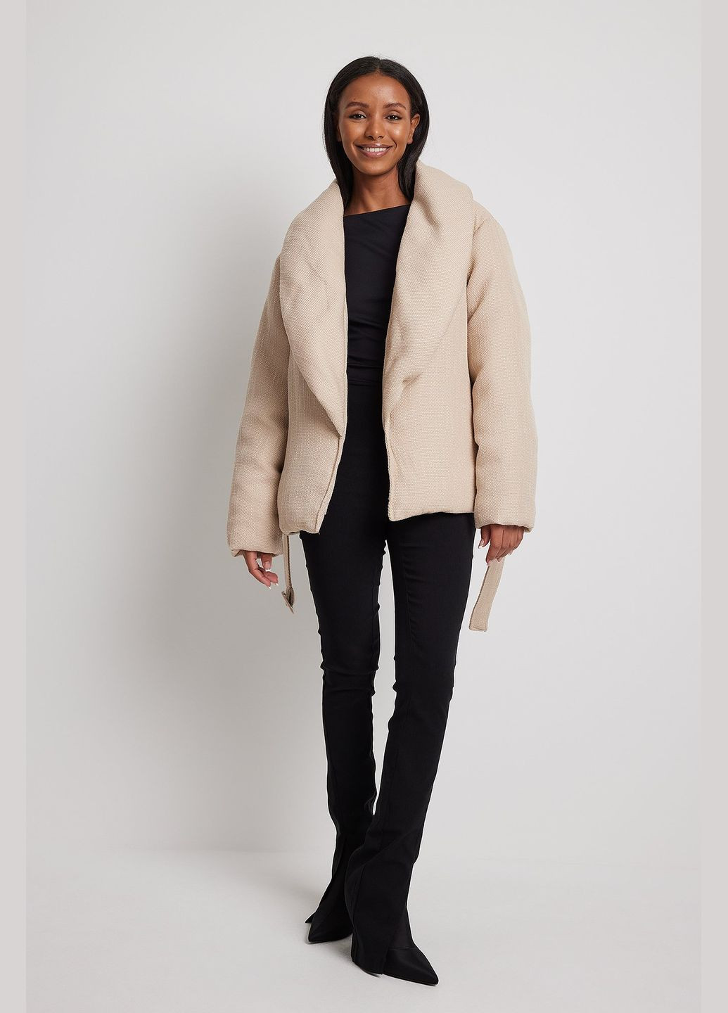 Бежевая куртка демисезон,бежевый, NA-KD