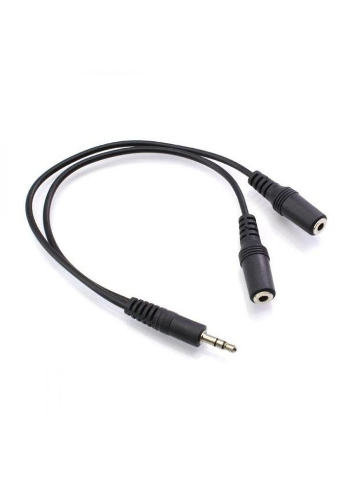Переходник 3.5 mm (M) To Dual 3.5 mm (F) Audio Splitter 0.2m черный 4You (279826802)