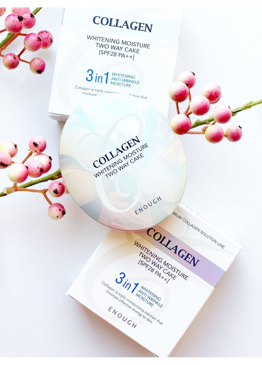 Освітлювальна пудра зі змінним блоком Collagen Whitening Moisture Two Way Cake SPF30 PA+++ тон №13 (термін до 02.2026 року) ENOUGH (358500495)