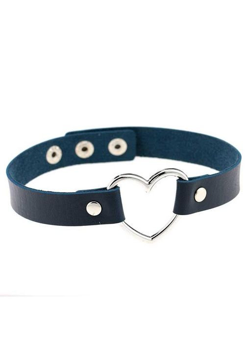 Чокер із серцем у стилі BDSM шкіряний One size K0595-1 No Brand екошкіра (366665376)