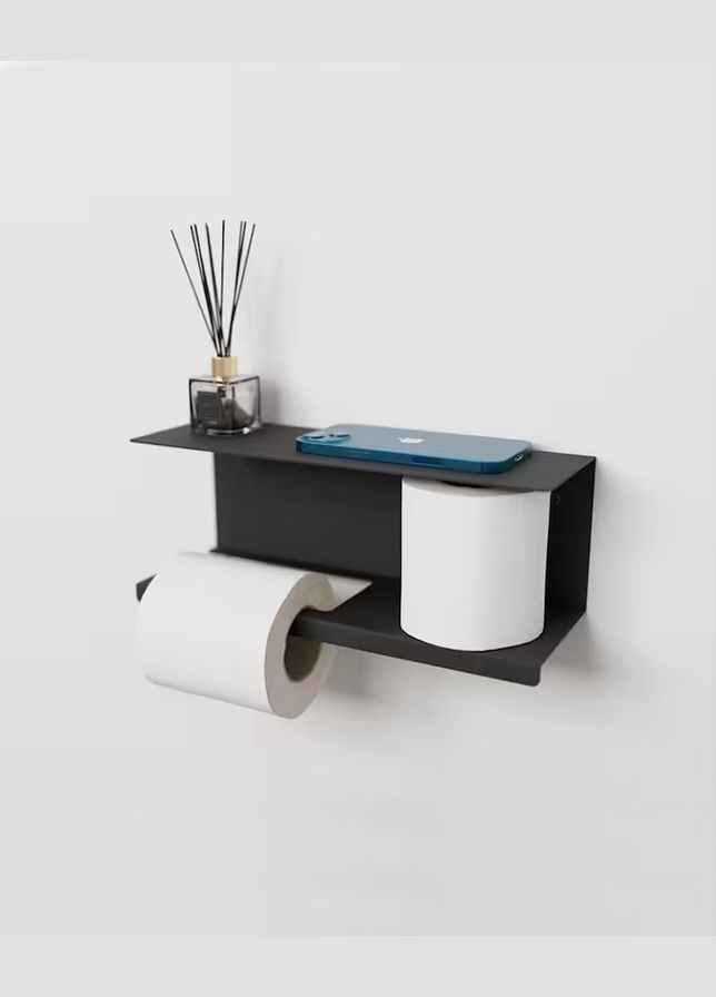 Полиця тримач для туалетного паперу NC Home 2-ярусна Nice & Cozy Holder for paper (295689483)