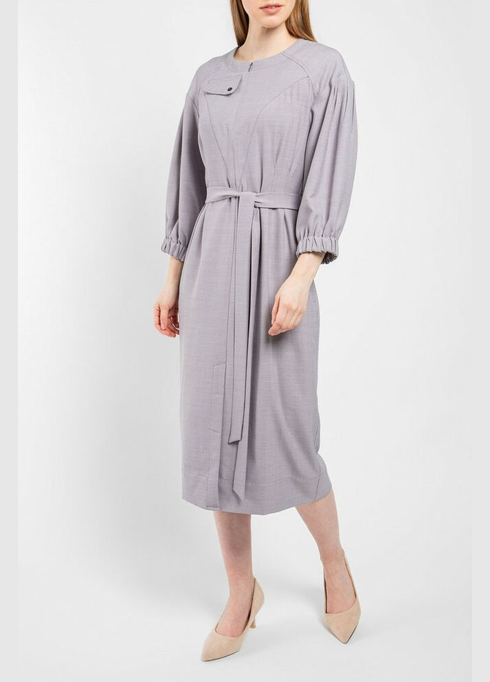 Комбінована повсякденний сукня жіноча сіра з віскози "казка" mkpr8559-1 Modna KAZKA