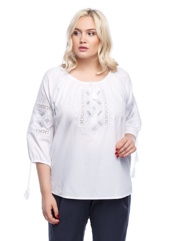 Белая вышиванка женская из батиста белослава (fm2098) Folk Moda (365729886)