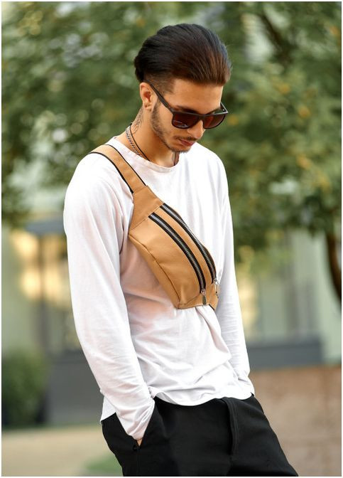 Сумка на пояс из натуральной кожи, бананка через плечо универсальная водонепроницаемая. Sambag (361669122)