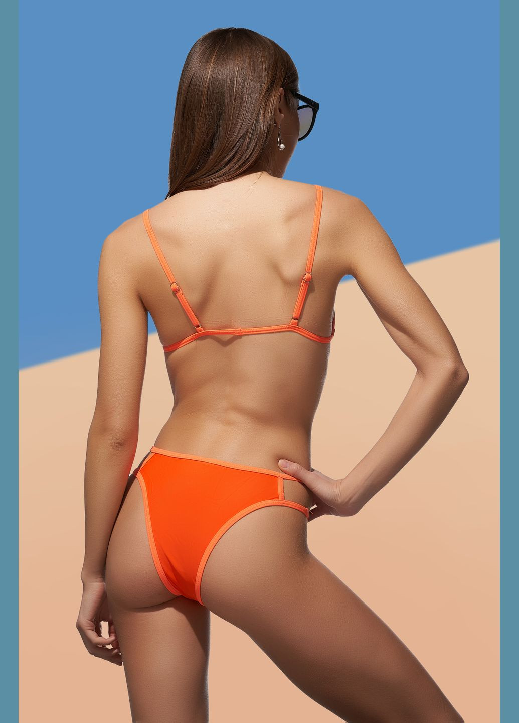 Оранжевый летний купальник No Brand