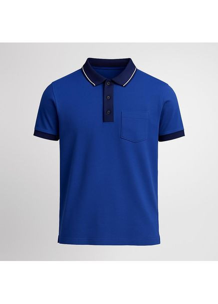 Синяя футболка-футболка-поло с хлопковым пике для мужчины для мужчин Livergy однотонная