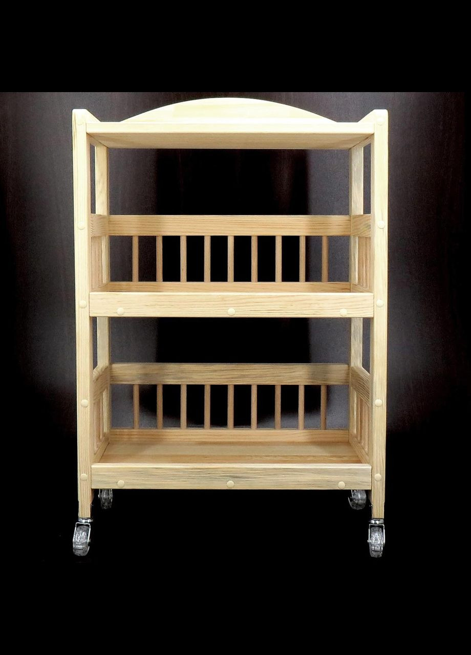 Этажерка из дерева для ванной на колёсиках Комуния бланже (АБТ-006301) No Brand (328208711)