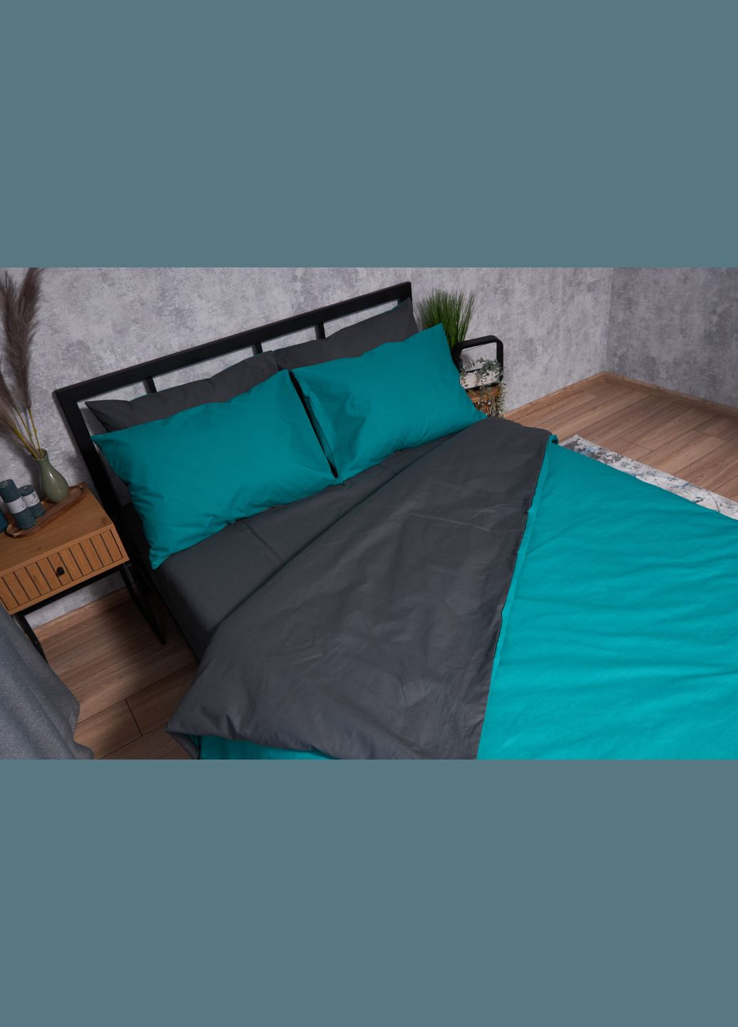 Комплект постельного белья Бязь Gold Люкс King Size 220x240 наволочки 4х70х70 (MS-820002687) Moon&Star Gray Green (286761808)