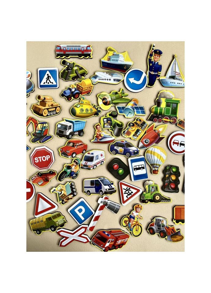 Дитяче лото "Транспорт" (ПСФ082) PSF082, 52 фігурні фішки, 13 карток Ubumblebees (301789392)