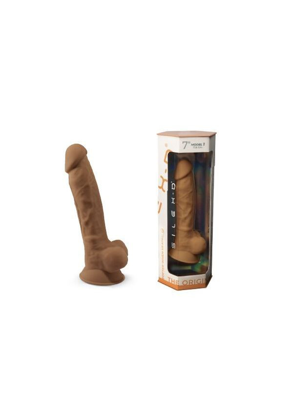 Фаллоимитатор Johnny Caramel (MODEL 1 size 7in), двухслойный, силикон + Silexpan, диаметр 3,8см Silexd (369949043)