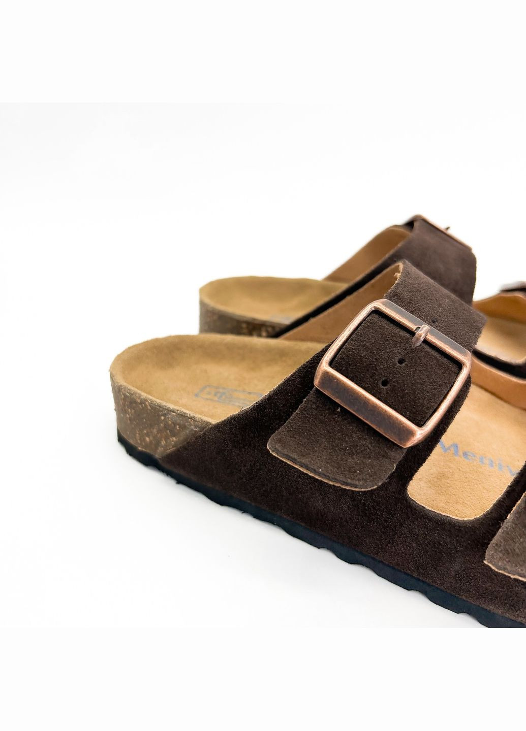 Темно-коричневые шлепанцы (р) замша 0-1-1-am-518-2-19 Arees Meniwa