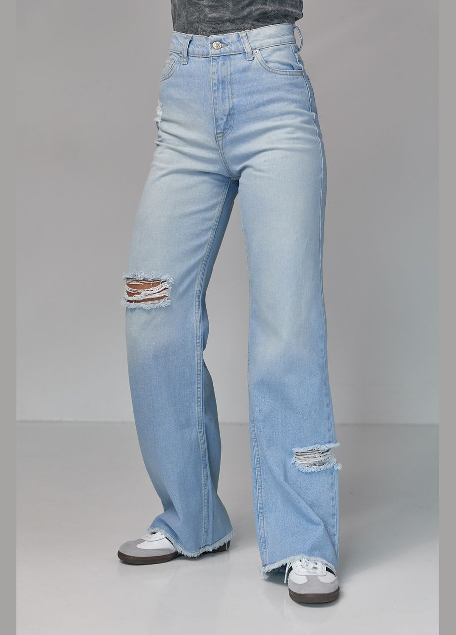 Жіночі джинси з рваними елементами Lurex - (280900149)