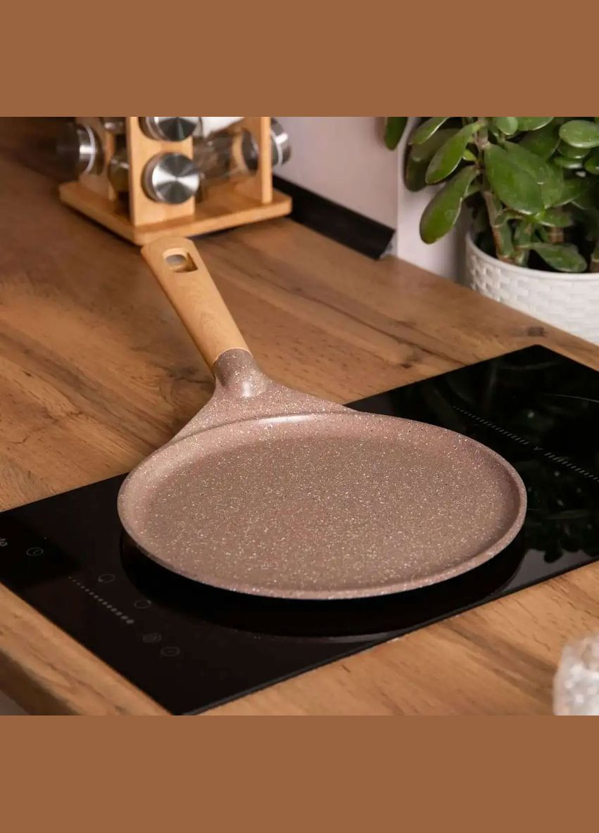 Сковорода для блинов с антипригарным мраморным покрытием 28 см, кофейный MGC (322771193)