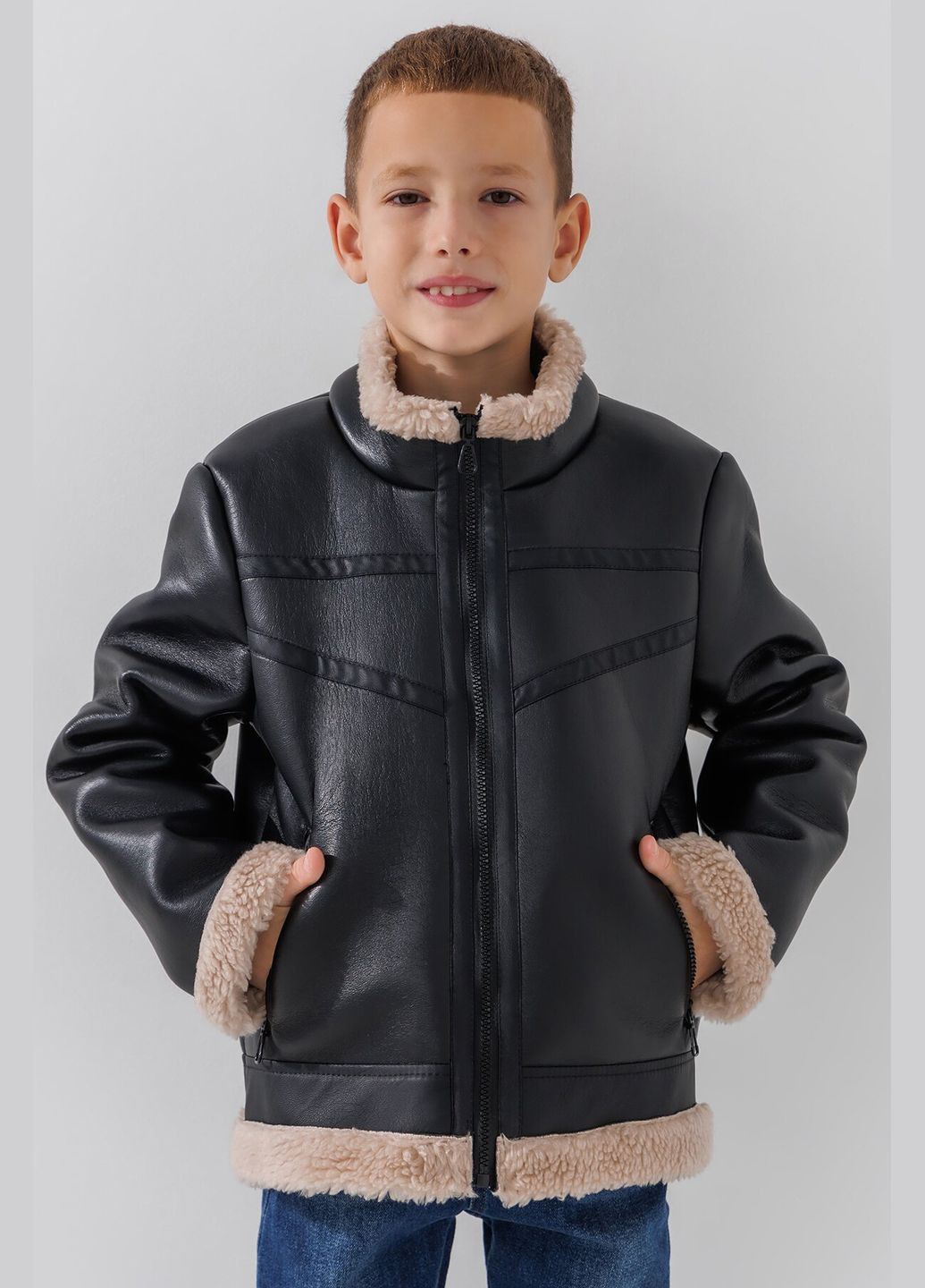 Чорна зимня дублянка для хлопчика 201910 158 см shop (2000990787583) #sbabam