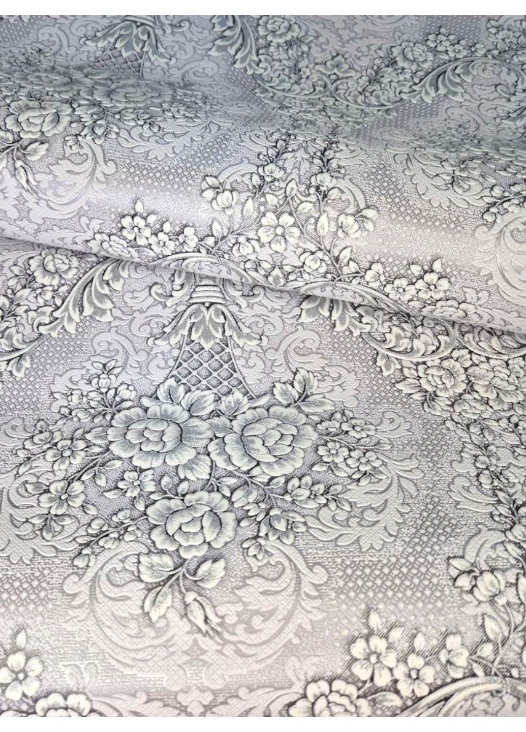 Обои виниловые 10 × 0.53 м 5766-10, классические серые с цветочным орнаментом для гостиной, спальни, кабинета Слов'янські шпалери (340275316)