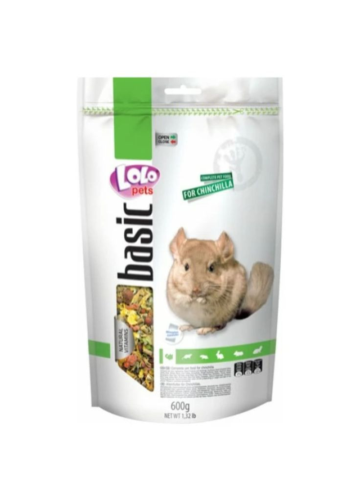 Повнораціонний корм для шиншил Lolo Pets Doypack 600 г LO-70164 LoloPets (277697178)