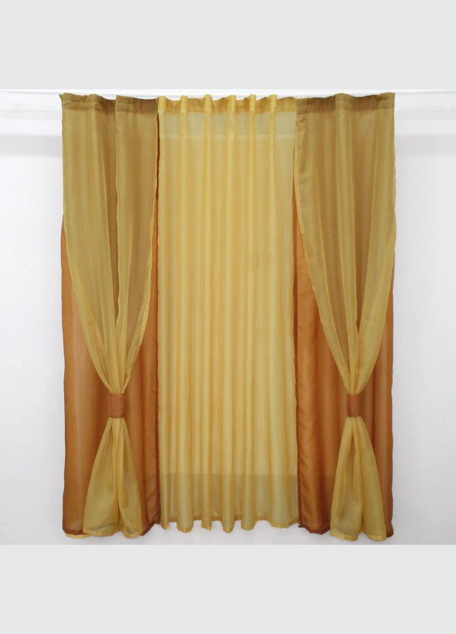 Шифоновые занавески шторы короткие 2x270x170 см (zanaves001-3) No Brand (306633909)